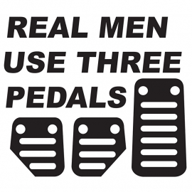 Real Men Use Three Pedals Sticker