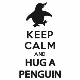 Keep Calm And Hug A Penguin Sticker
