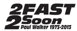2 Fast 2 Soon Paul Walker Sticker