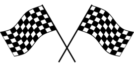 Race Vlag Motief 5  sticker | 10 cm Glans Wit