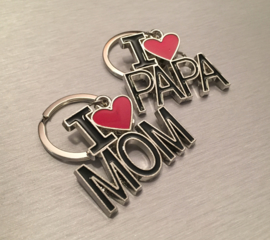 I Love MOM Sleutelhanger
