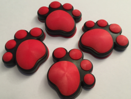 3D Honden / Katten poot Deurbeschermer Rood | Set 4st.