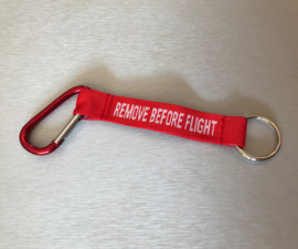 Remove Before Flight Sleutelhanger met Karabijnhaak | Rood / Rood