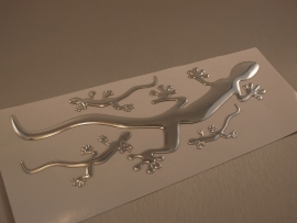 Chrome 3D Gekko sticker Groot