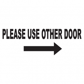 Please Use Other Door Sticker