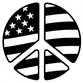Amerikaanse Vlag Peace  sticker