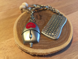 Liefdes Sleutelhanger Muis en Toetsenbord 2st.