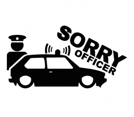 Sorry Officer Sticker