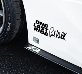 One Last Ride Paul Walker Handtekening Sticker