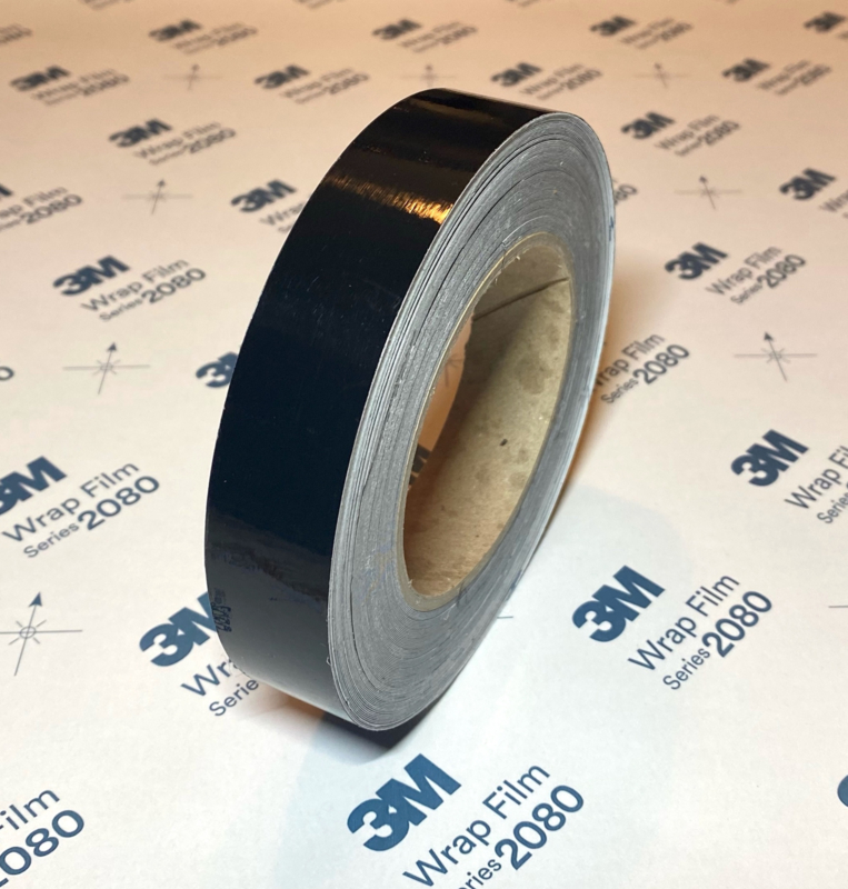 Wrap Film Series 2080 De Chrome Wrap Folie / Tape Glans Zwart | 2,5cm 10meter | 3M™ De Chrome Folie | Tuning