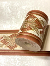 Oranje crème terra behangrand 9,5 cm – 5 meter | Hermitage