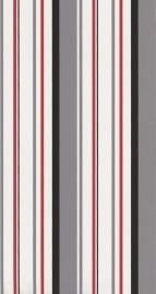 Noordwand Les Aventures 13052910 grijs rood wit strepen behang