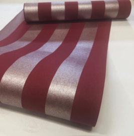 goud rood strepen behang glim metallic
