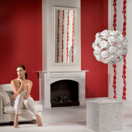 Rood uni behang rasch 497908