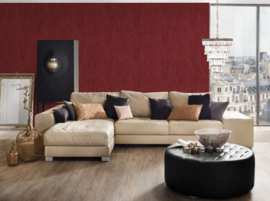 Rood behang uni vlies 34737-4
