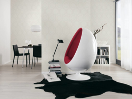 creme retro behang  3d pop style 37479-1