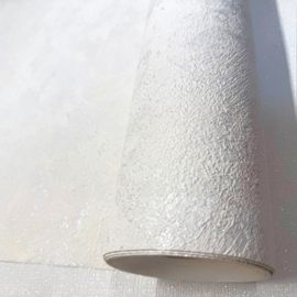 Glitter vliesbehang industriële look wit met zilverglitter
