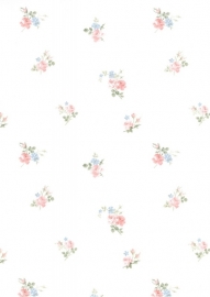 dollhouse 68813 blauw roze wit bloem stijlvol behang