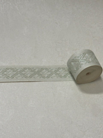 Groene klassieke behangrand met ornamenten 3,5 cm – 5 meter lang