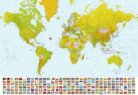 foto behang Idealdecor Map of the World 280