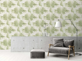 Behang tropical exotisch palm bladeren 36505-1