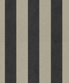 Rasch Glitter Vliesbehang met Strepen – Antraciet/Zandkleur – Modern Design (542363)