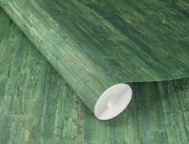 Rasch Behang 537048 - Vliesbehang in groen met houtlook