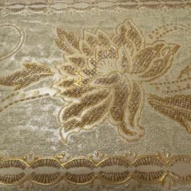 creme goud rand textiel gebreide design