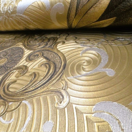 Exclusief GLOOCKLER Behang 54453 – Luxe Ornamenten en Kronen in Goud & Zwart
