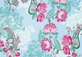 8-739 Komar Fotobehang Piccadilly roze groen bloemen behang