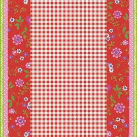 Noordwand Bluuming Affairs 44591 rood wit groen blauw roze bloemen ruiten behang