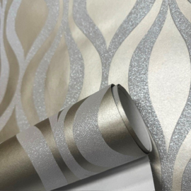 goud glitter barok behang vlies retro 3D effect Erik Kuster stijl