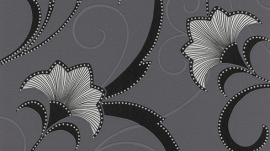 zwart zilver glitter bloemen behang Erismann 9727-15