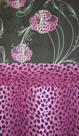 behang zwart roze luipaardprint bloemen 492