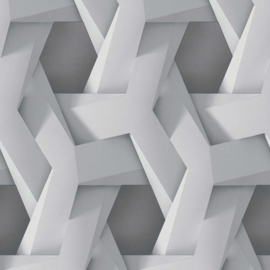 3D behang grafisch patroon met betonlook 38721-2
