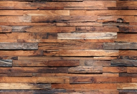 foto behang Idealdecor Wooden Wall 150