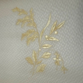Italiaans vinyl behang klassiek creme goud bloem bladeren