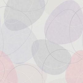 landelijk retro behang zacht roze lila grijs pastel kleuren
