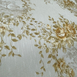 glitter engelse bloemen behang 34503-1