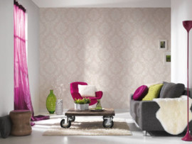 Barok vlies behang beige creme 304243