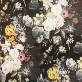 Landelijk Botanisch Behang met Okergele Bloemen – Schilderij Effect – Platinum PL0311372