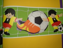 groen oranje voetbal 3d behangrand  21