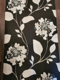 zwart bloemen behang xx655