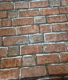 Steen behang rood 12255 rood verouderd