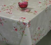 Roze bloemen vogel tafelzeil 7465
