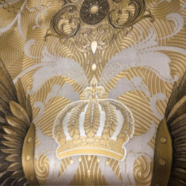 Exclusief GLOOCKLER Behang 54453 – Luxe Ornamenten en Kronen in Goud & Zwart