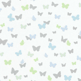 Vlinder behang blauw groen 36933-3
