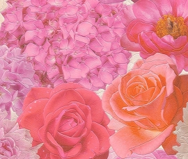 bloemen rozen vinyl 3d behang 855814