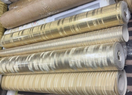 Goud uni vliesbehang glans glim