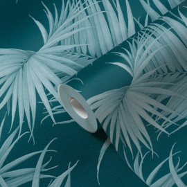 Behang tropical exotisch palm bladeren 36505-5